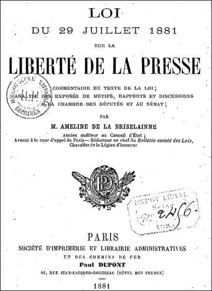 Loi du 29 juillet 1881